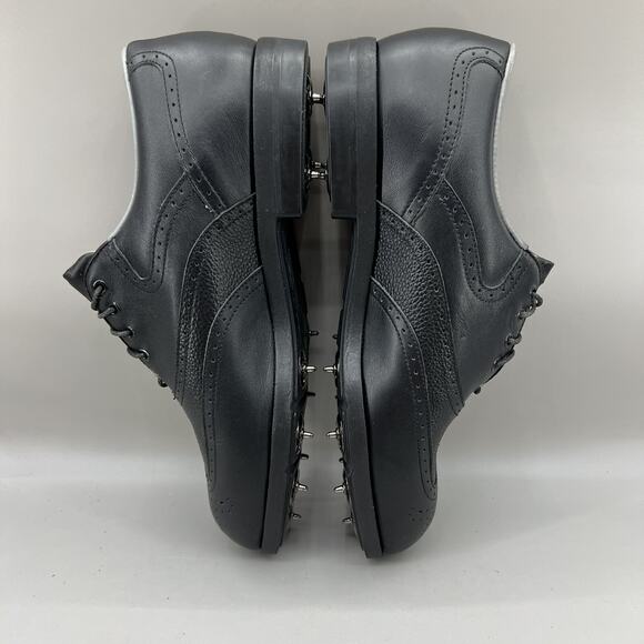 Footjoy DryJoys Spiked Golf Cleats Men Size 8 M Black Brogue Wingtip Lace Shoes